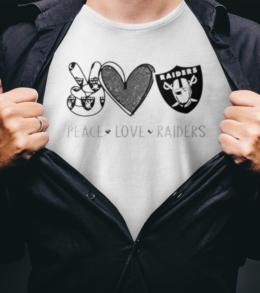 Peace Love Las Vegas Raiders Raiders NFL Team Fan T-Shirt
