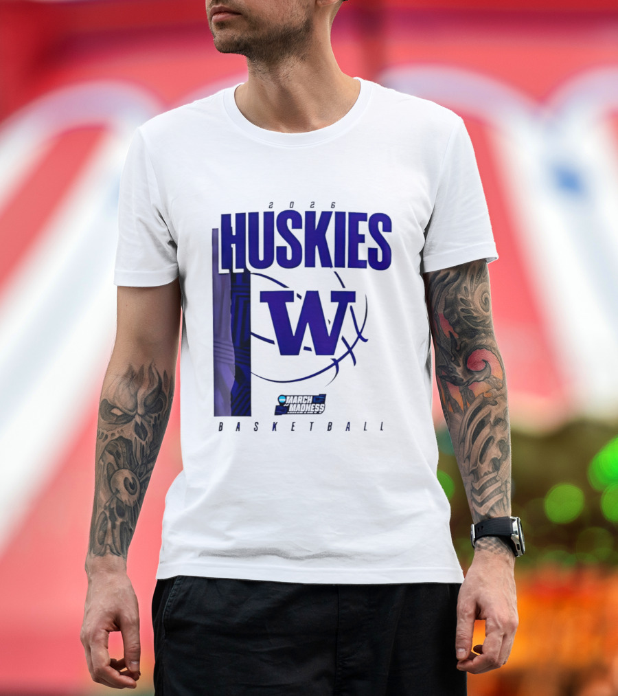 2026 Huskies W March Madness Basketball T-Shirt