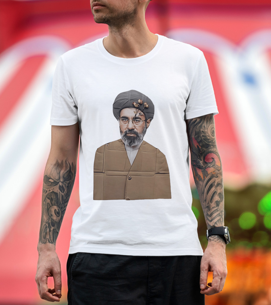 Ali Khamenei Ayatollah Cardboard Art With Flowers T-Shirt