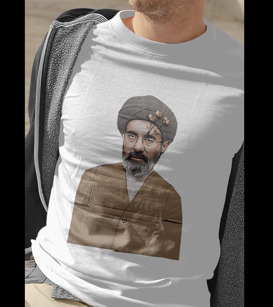 Ali Khamenei Ayatollah Cardboard Art With Flowers T-Shirt