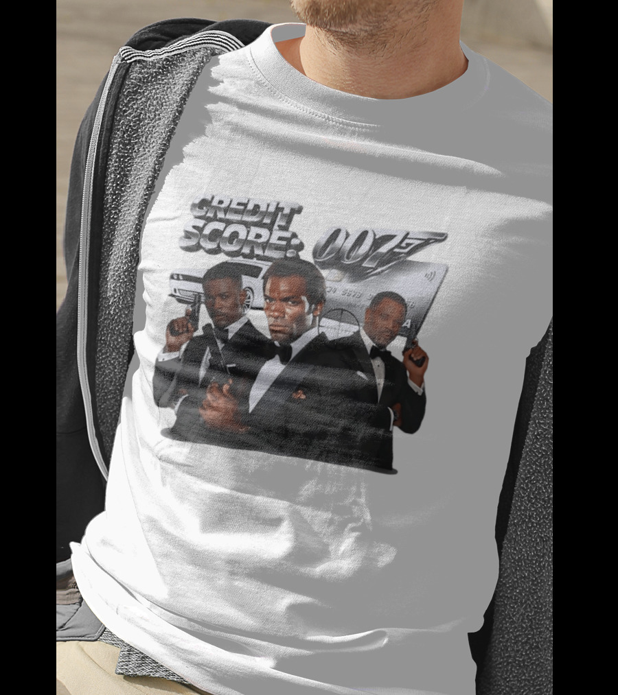 CREDIT SCORE 007 James Bond Style With Agents And Luxury Car T-Shirt