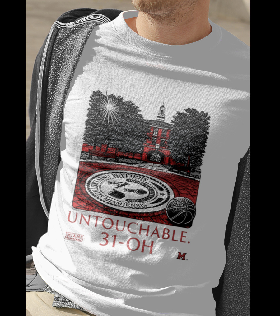 Miami RedHawks Untouchable 31 OH Historic Seal And Building T-Shirt