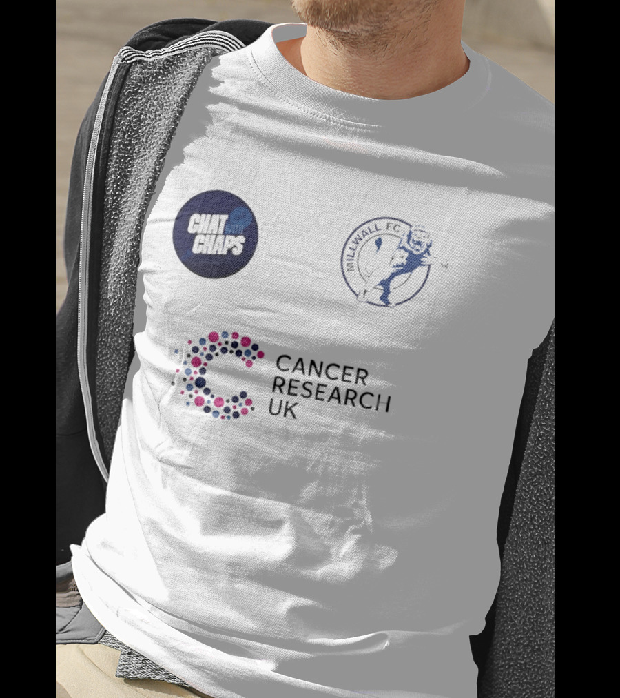 Chat With Chaps Millwall FC Cancer Research UK Collaboration T-Shirt