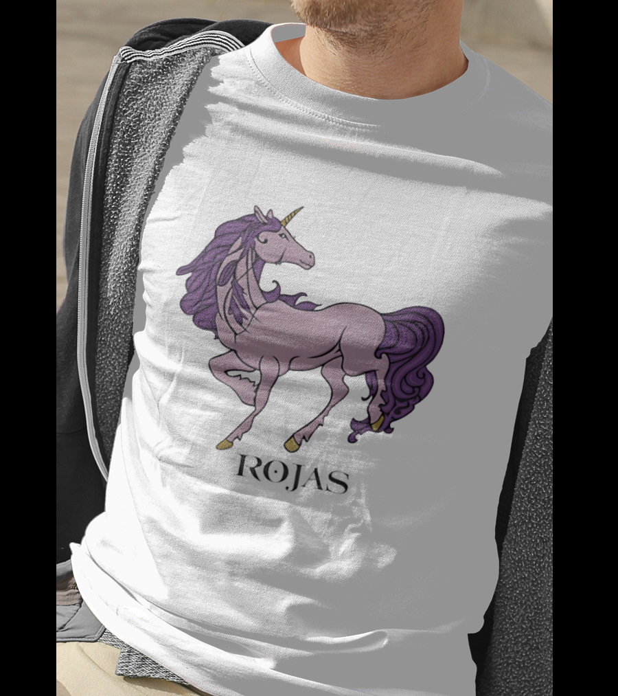 Rojas Pink Unicorn With Purple Mane T-Shirt