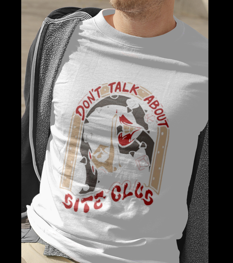 Don't Talk About Bite Club Sealed Lips Finger Gesture T-Shirt