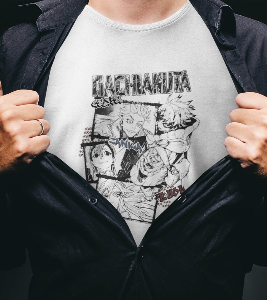 Gachiakuta Rudo Enjin Zanka And Riyo Group Manga Characters T-Shirt