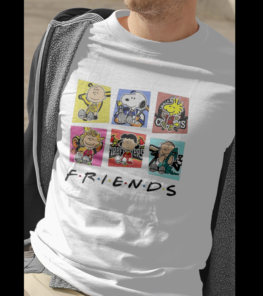 FRIENDS Peanuts Characters Indianapolis Colts, Firefighters, And Snoopy T-Shirt