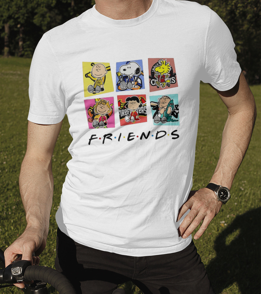 FRIENDS Peanuts Characters Indianapolis Colts, Firefighters, And Snoopy T-Shirt