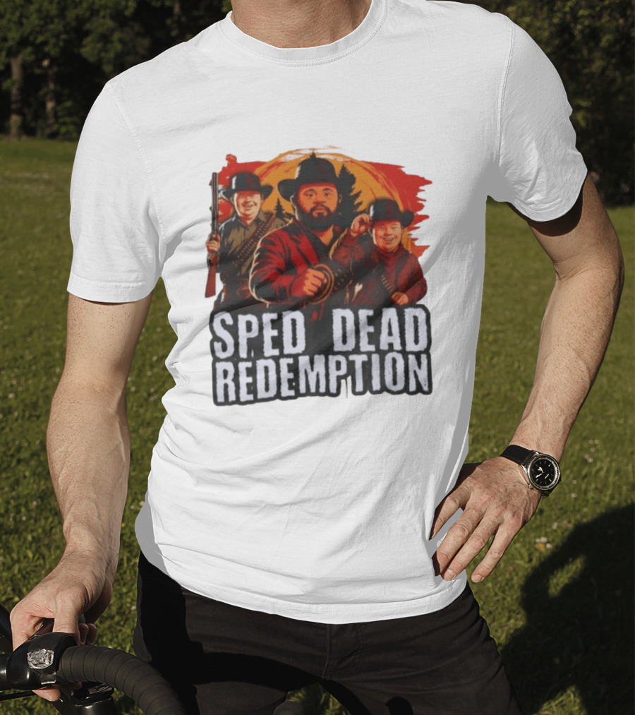 Sped Dead Redemption Parody Western Movie Cowboys T-Shirt