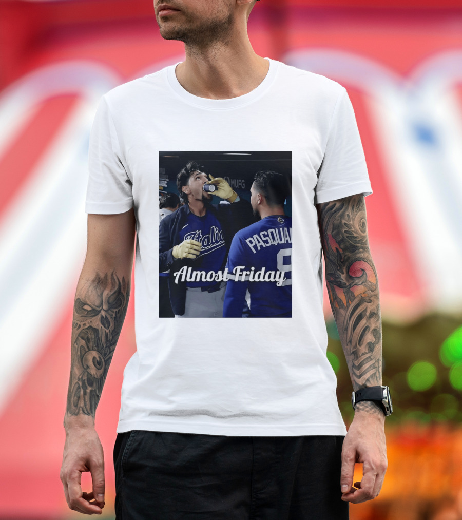 Italy World Baseball Classic Espresso Shot Almost Friday Pasquale T-Shirt