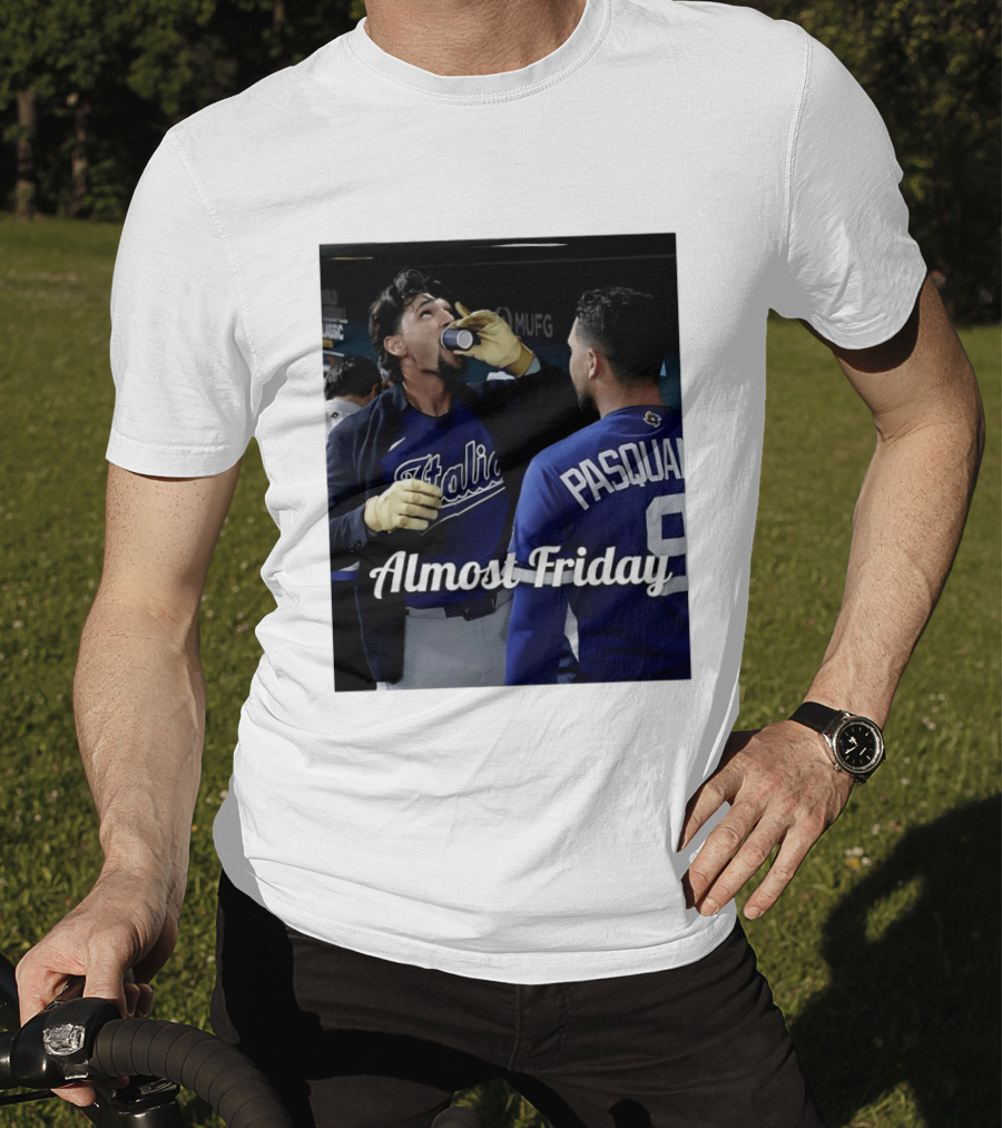 Italy World Baseball Classic Espresso Shot Almost Friday Pasquale T-Shirt
