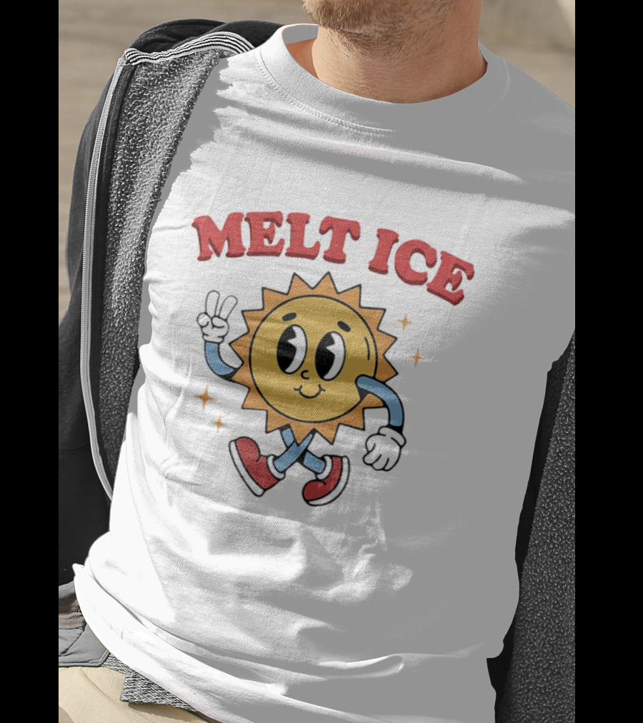 Melt ICE Peace Sign Sun Cartoon T-Shirt