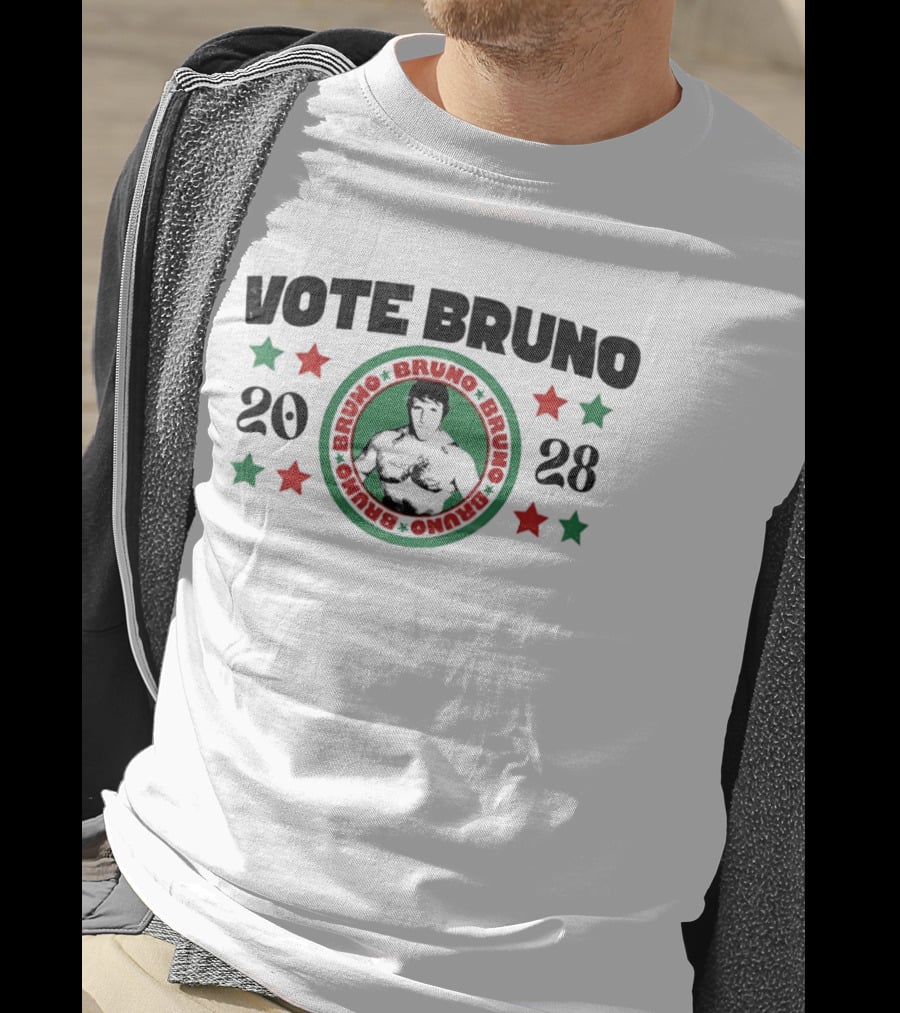 Vote Bruno 2028 Green Red Stars T-Shirt