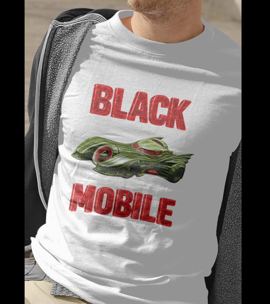 BLACK MOBILE Car Retro Inspired Vehicle T-Shirt