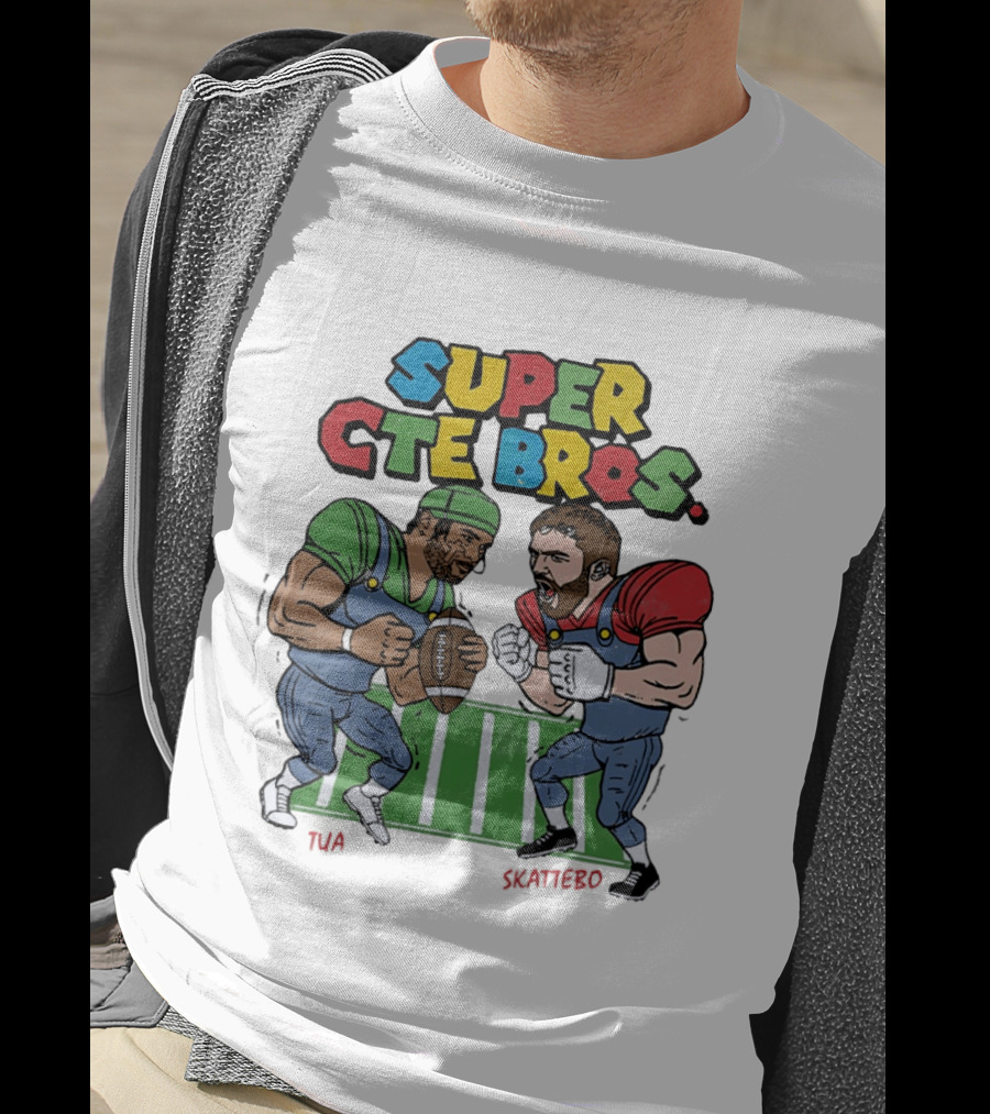 Super Cte Bros Tua Skattebo Cartoon Football Showdown T-Shirt