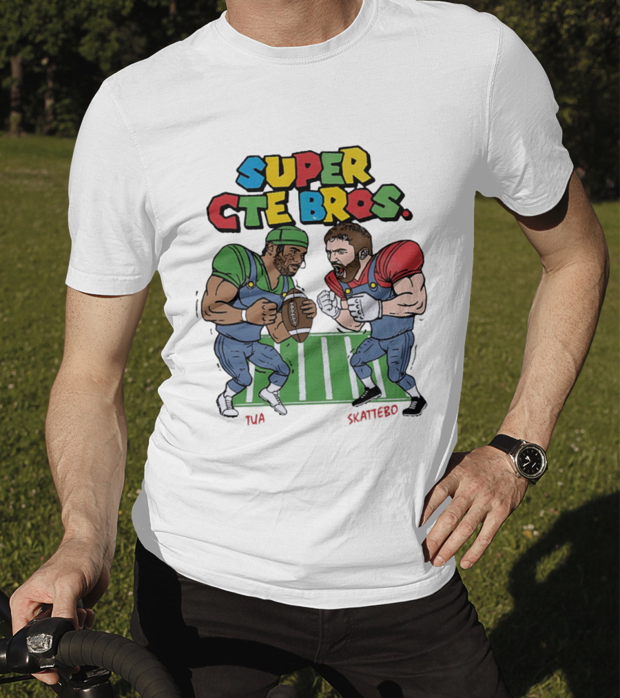 Super Cte Bros Tua Skattebo Cartoon Football Showdown T-Shirt