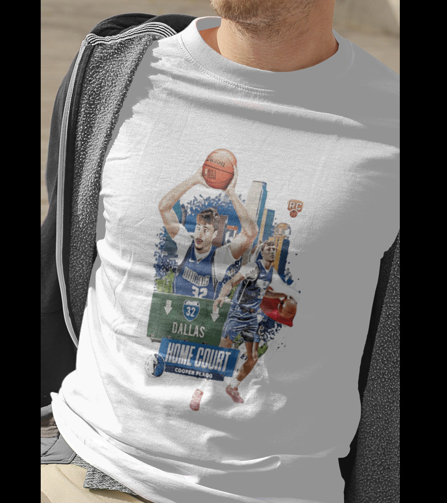 Cooper Flagg Dallas Mavericks Home Court RC 32 Basketball Player T-Shirt