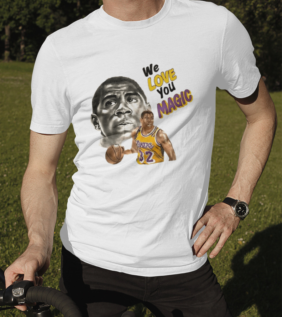 Los Angeles Lakers Magic Johnson We Love You Magic 32 Basketball Legend T-Shirt