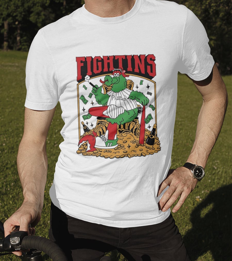 Fightins Philadelphia Phillies Phanatic Mascot Baseball Money And Champagne T-Shirt
