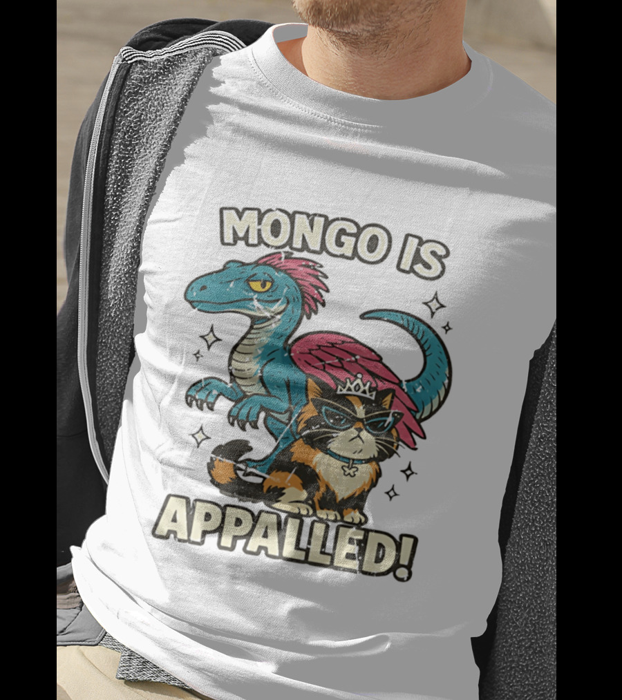 Mongo Is Appalled Dungeon Crawler Carl Dinosaur And Cat T-Shirt