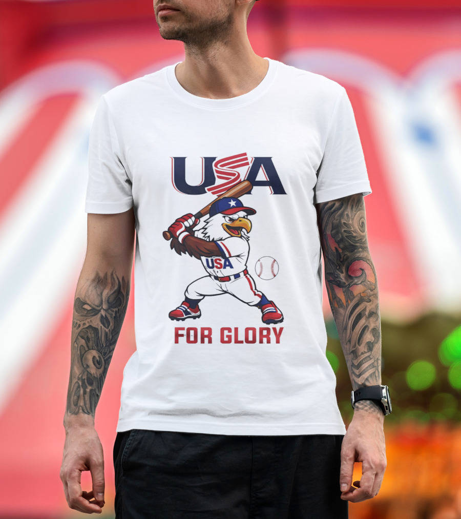 USA Baseball Eagle For Glory World US Baseball T-Shirt