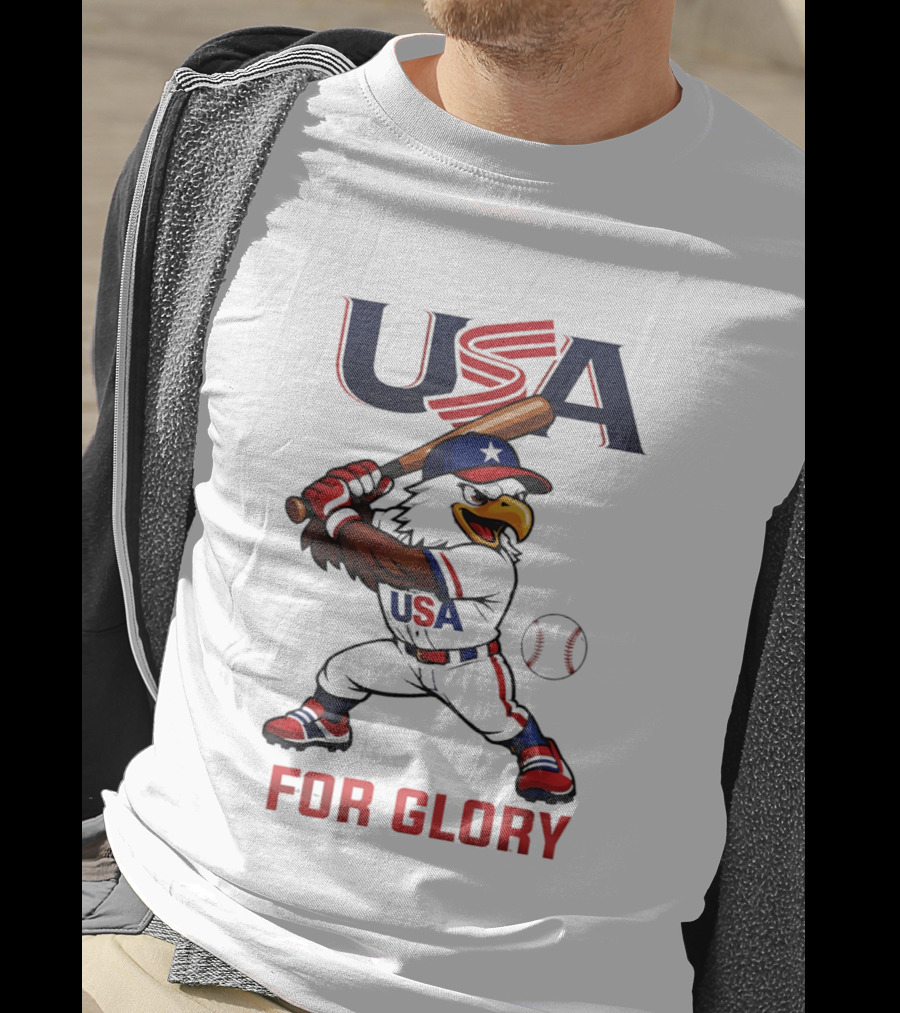 USA Baseball Eagle For Glory World US Baseball T-Shirt