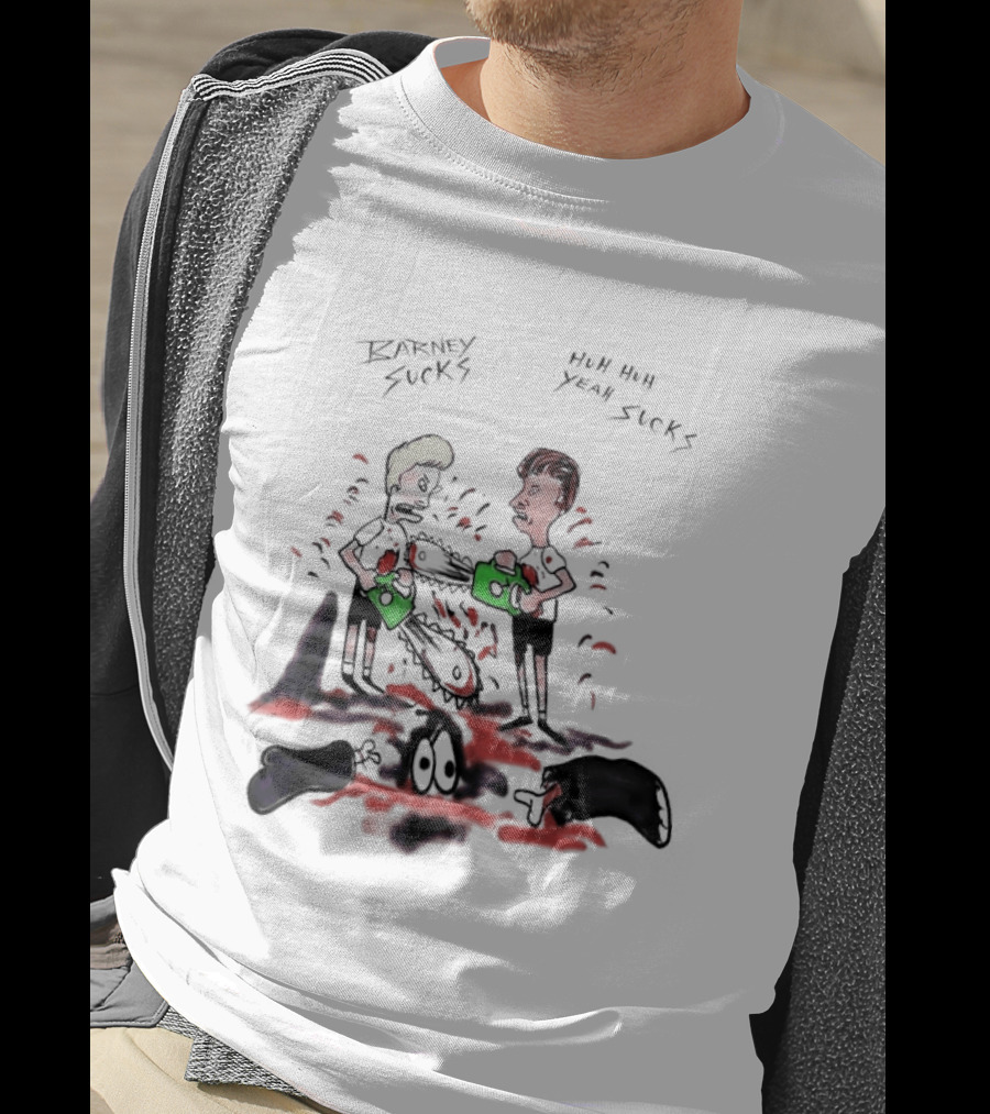 Barney Sucks Yeah Sucks Beavis And Butt Head MTV Cartoon T-Shirt