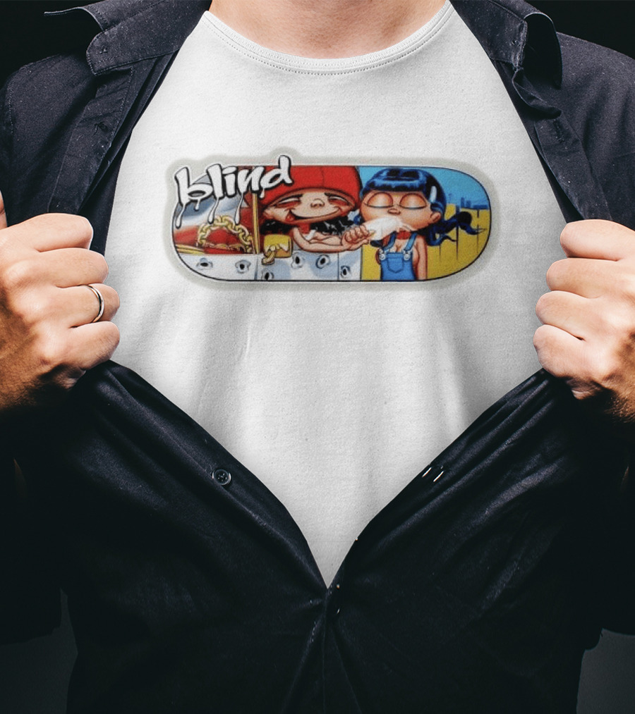 Blind Skateboards Cartoon Kids Eating Ice Cream T-Shirt