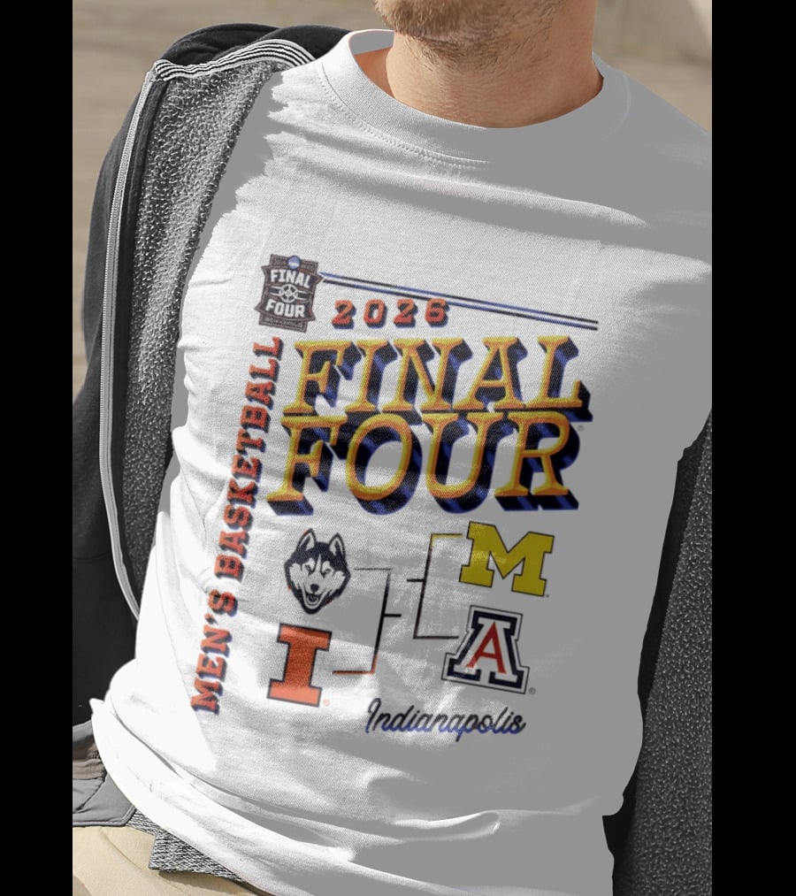 2026 Final Four Indianapolis Men's Basketball Illinois Huskies Michigan Arizona T-Shirt