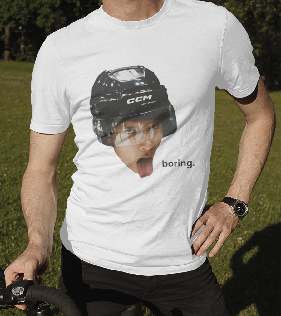 Ilya Rozanov Connor Storrie CCM Heated Rivalry 2026 Boring Helmet Tongue Out T-Shirt