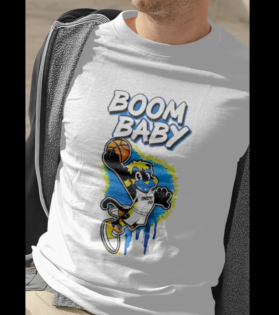 Indiana Pacers Boom Baby Mascot Dunk Basketball T-Shirt