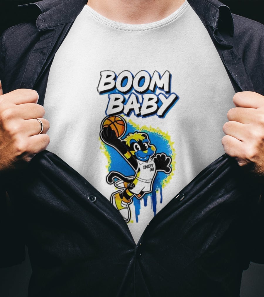 Indiana Pacers Boom Baby Mascot Dunk Basketball T-Shirt