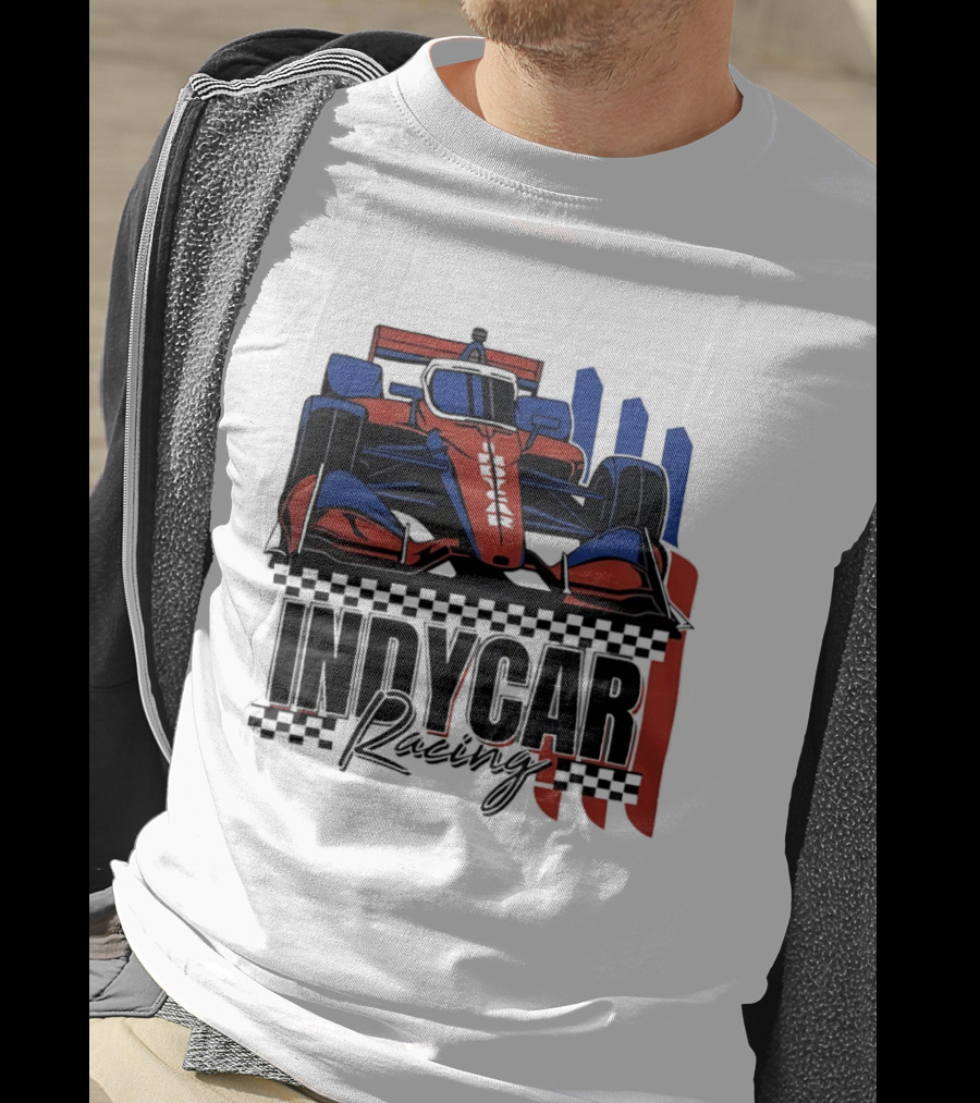 Indycar Racing Racecar Checkered Flags T-Shirt