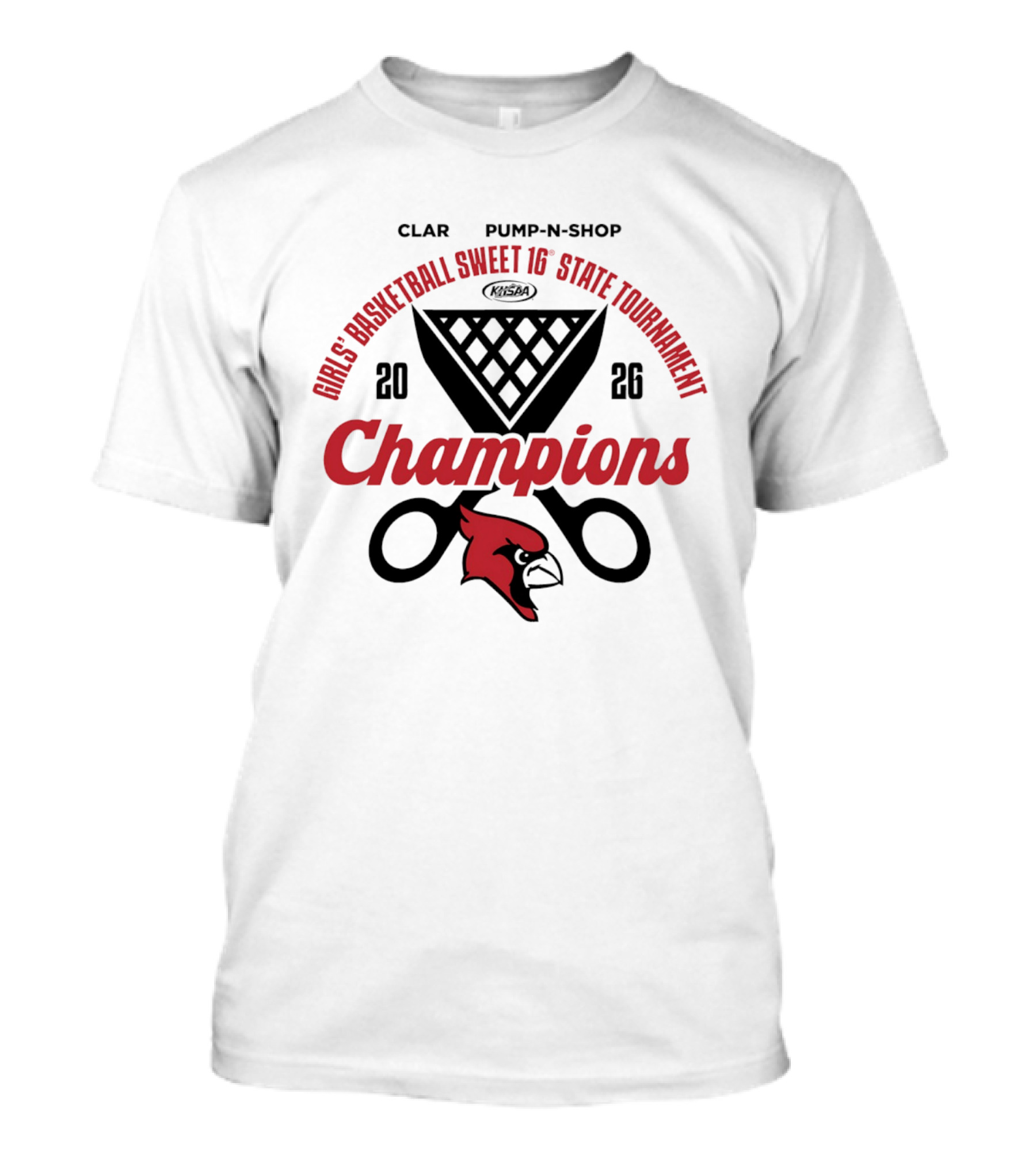 Clark's Pump N Shop 2026 KHSAA Girls Basketball Sweet 16 State Tournament Champions T-Shirt