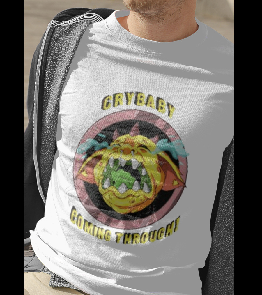 Crybaby Coming Through Monster Illustration With Tears And Horns T-Shirt