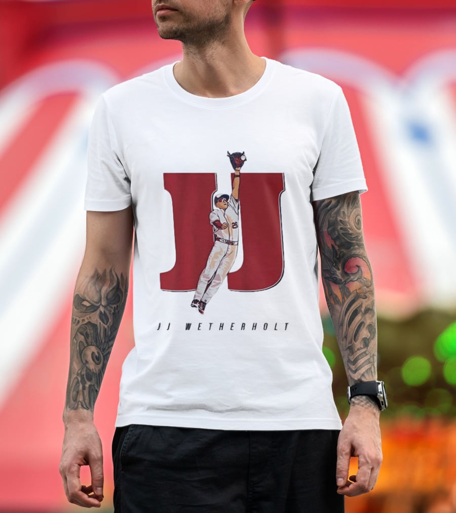 JJ Wetherholt St Louis Cardinals Mad Hops Baseball Player Jumping Action T-Shirt