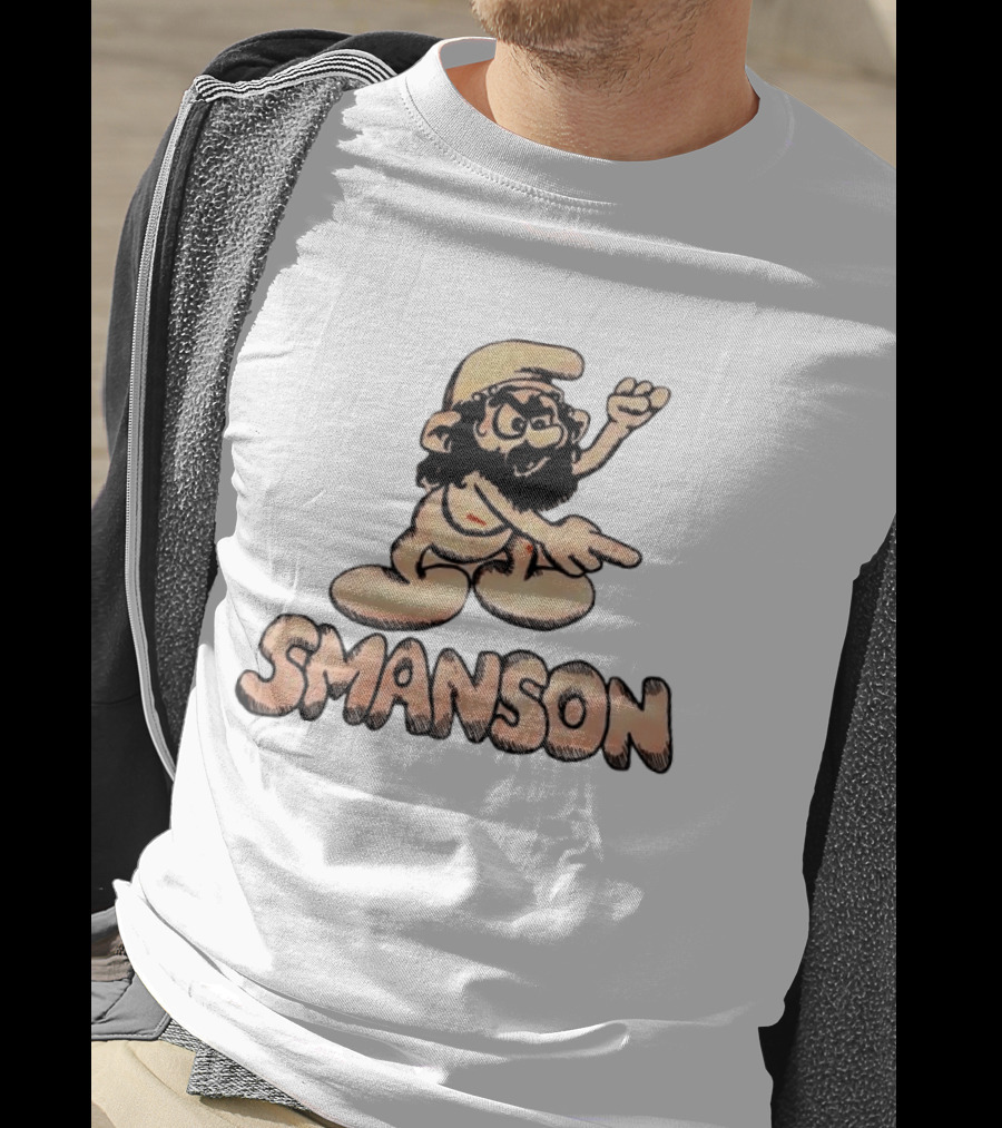Smanson Smurf X Charles Manson Character Mashup T-Shirt