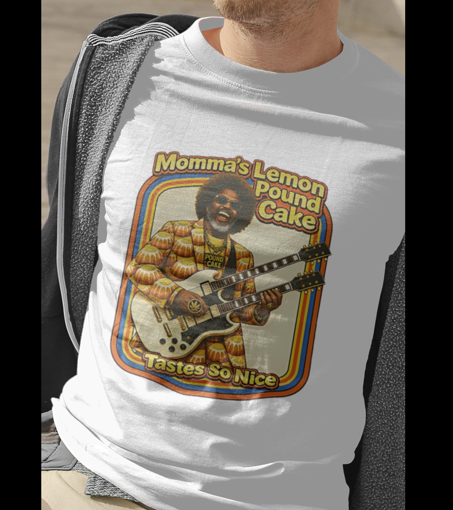 Momma's Lemon Pound Cake Tastes So Nice Double Guitar Retro Vibe T-Shirt
