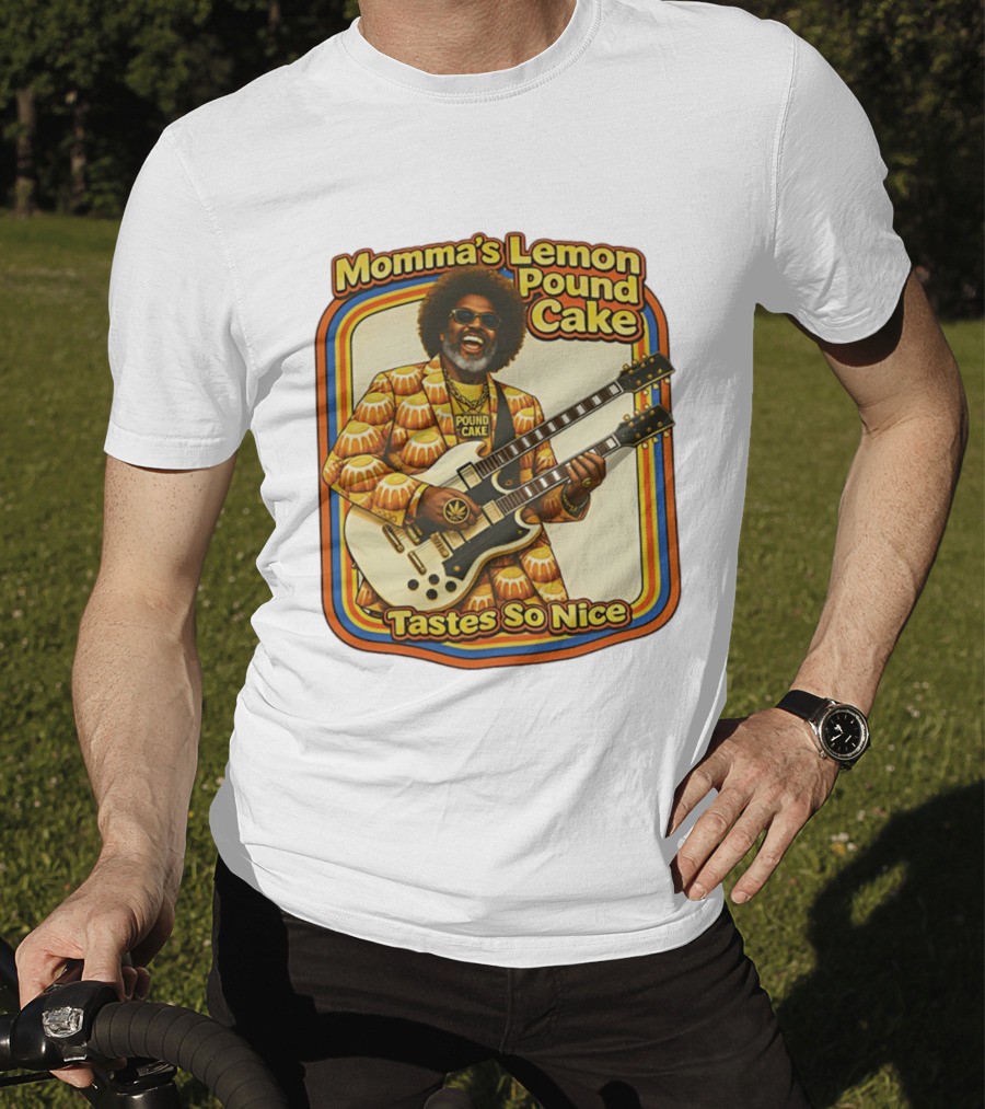 Momma's Lemon Pound Cake Tastes So Nice Double Guitar Retro Vibe T-Shirt