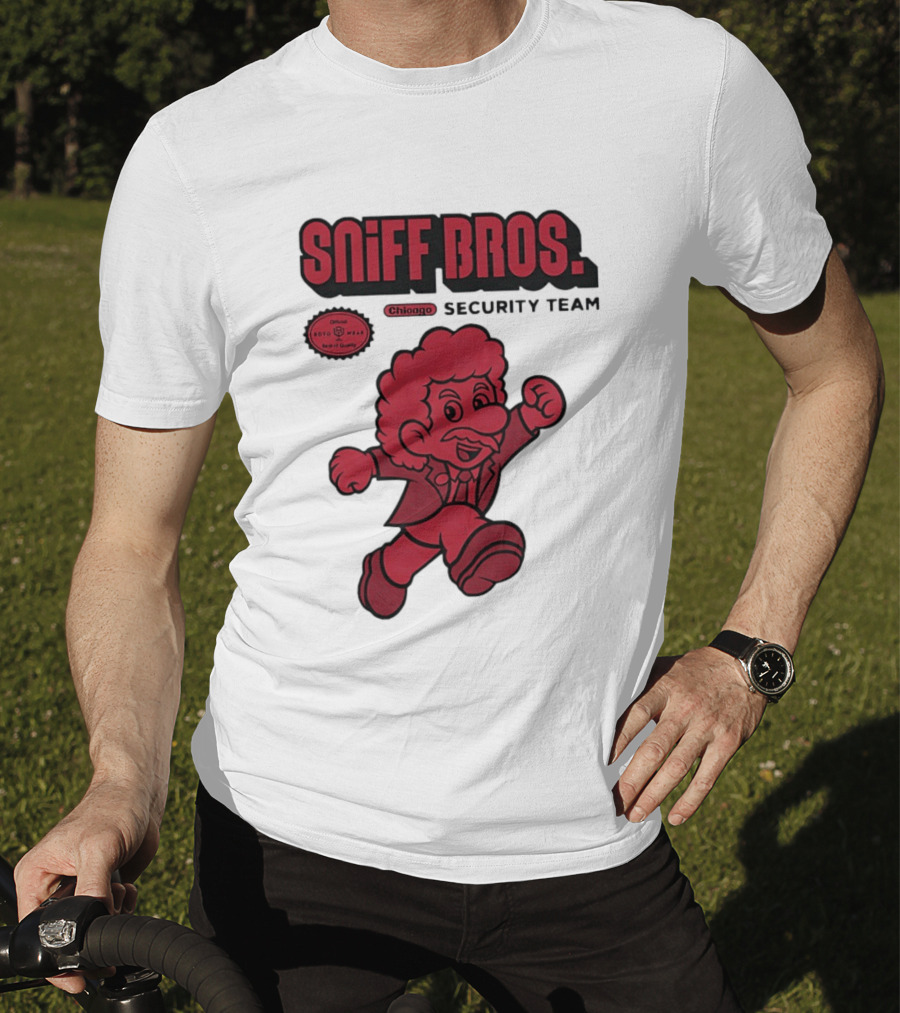 Sniff Bros Chicago Security Team Retro Style Character Official Quality Seal T-Shirt
