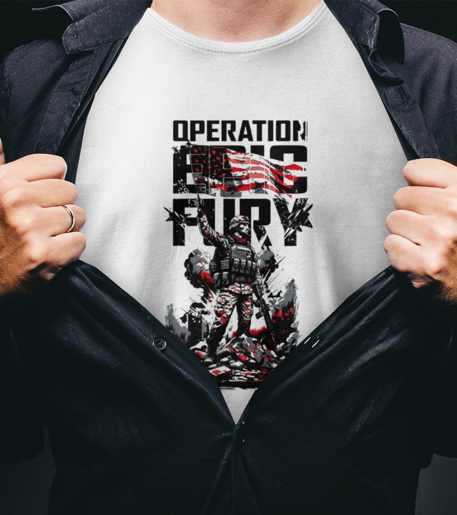 Operation Fury American Flag Soldier Warrior 2026 T-Shirt