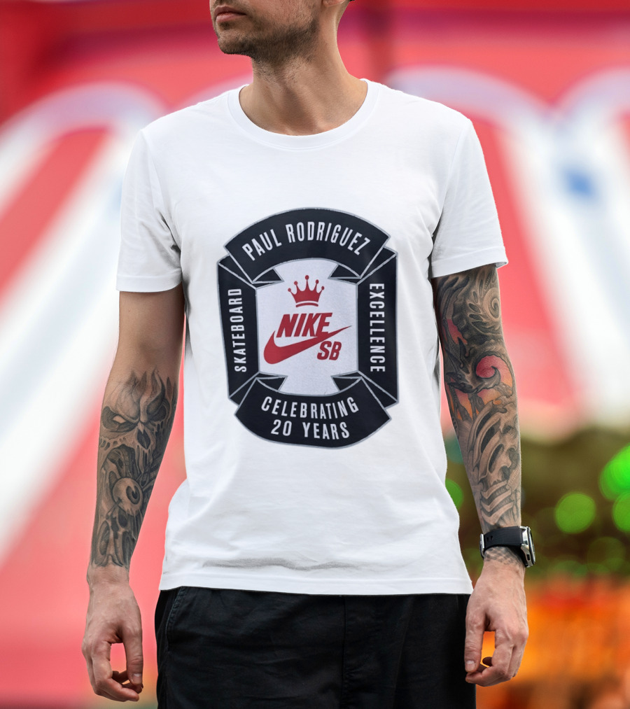 Paul Rodriguez Nike SB Skateboard Excellence Celebrating 20 Years T-Shirt