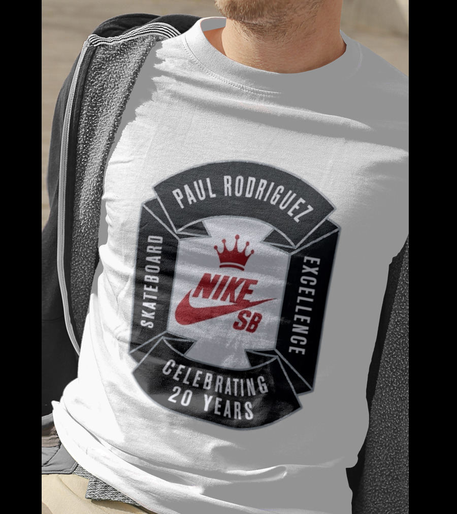 Paul Rodriguez Nike SB Skateboard Excellence Celebrating 20 Years T-Shirt