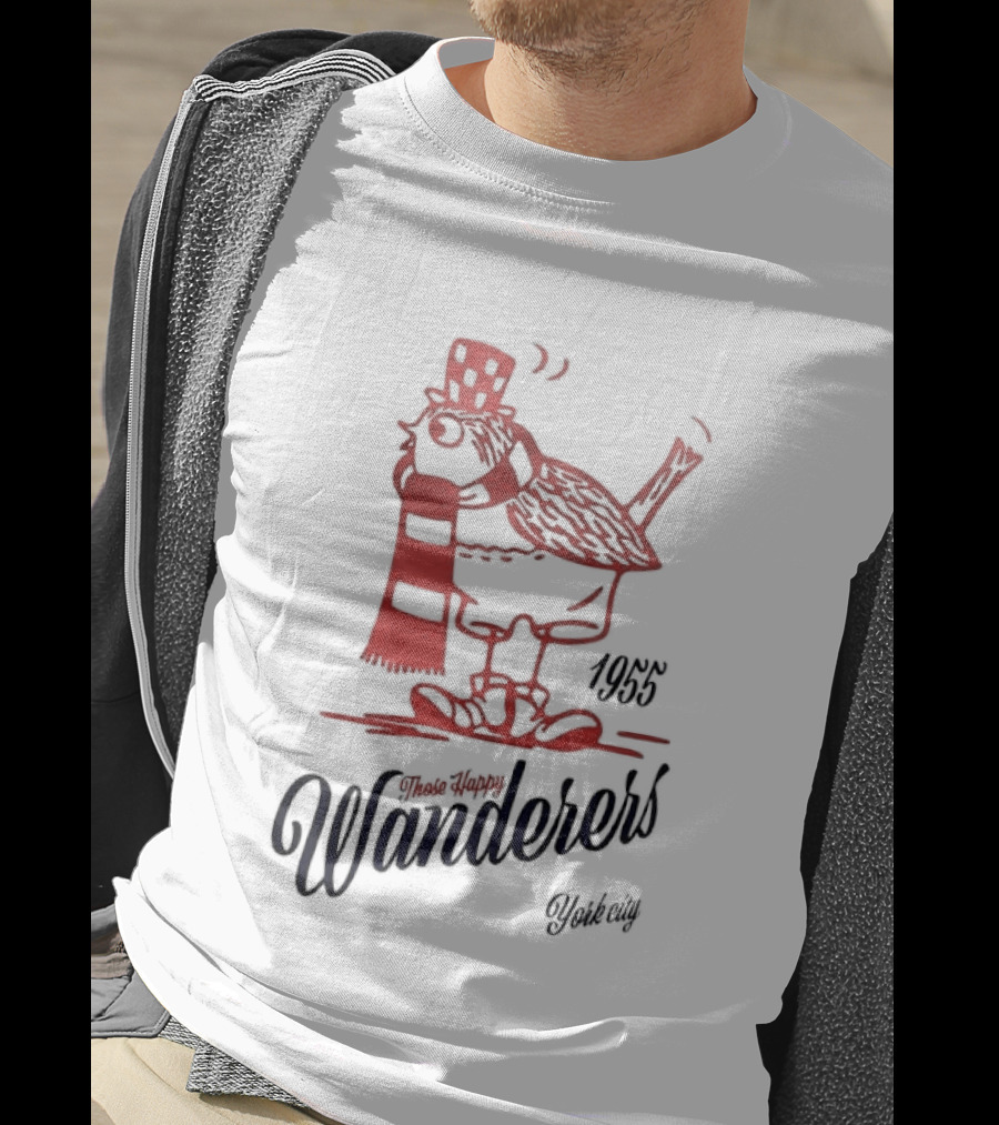 Those Happy Wanderers 1955 York City Cartoon Bird With Scarf T-Shirt