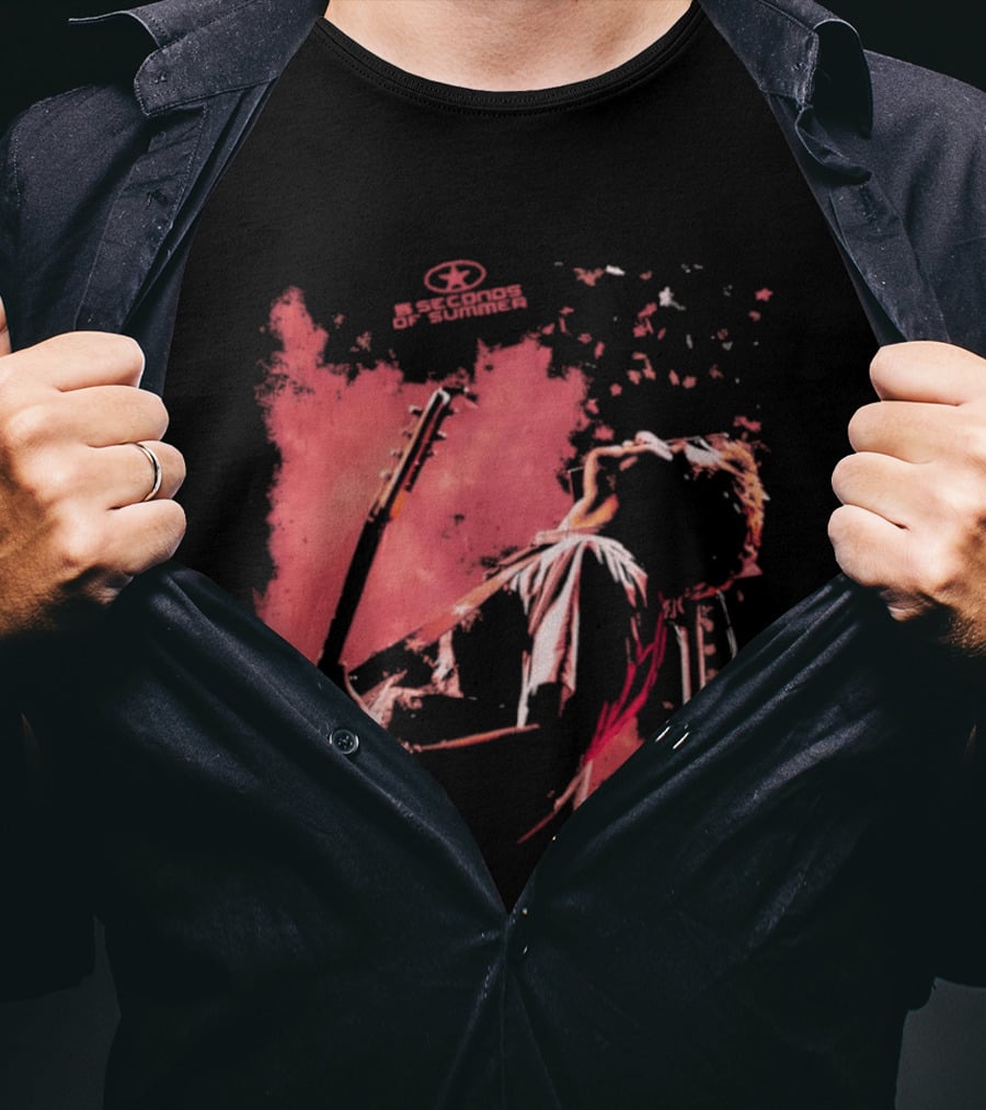 5 Seconds Of Summer Musician Guitarist Illustration Watercolor T-Shirt