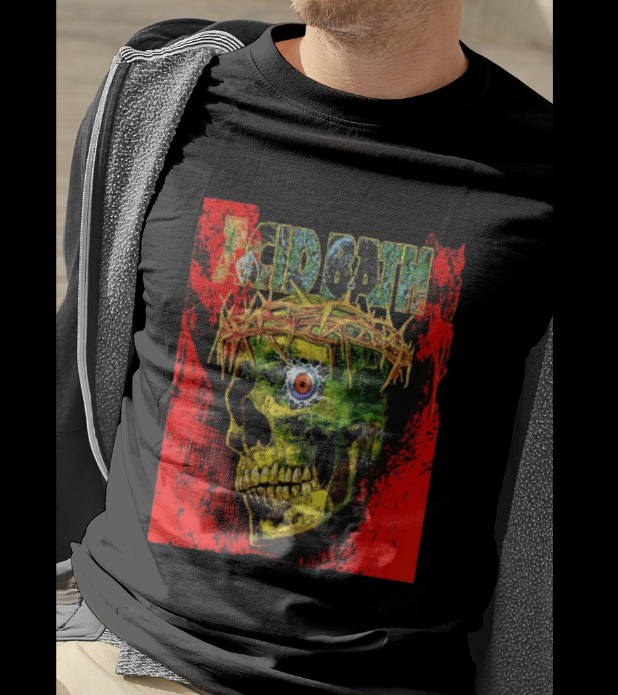 Acid Bath Skull Crown Of Thorns Red T-Shirt