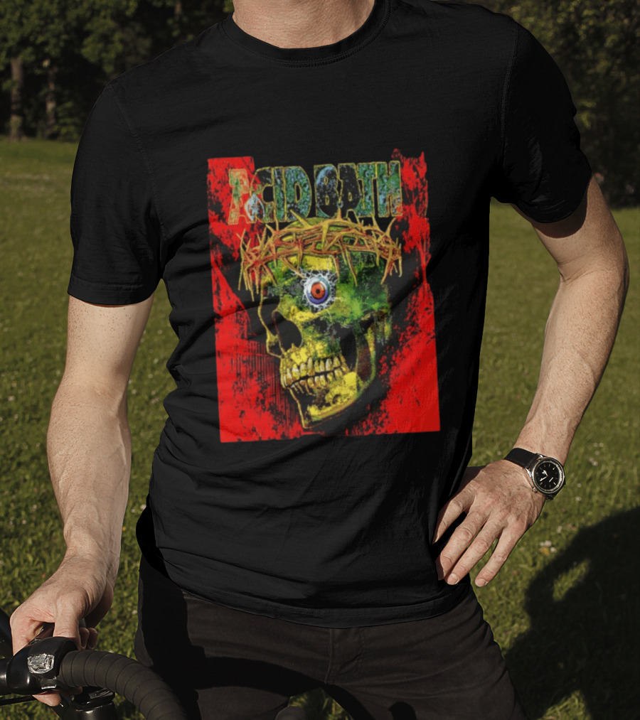 Acid Bath Skull Crown Of Thorns Red T-Shirt