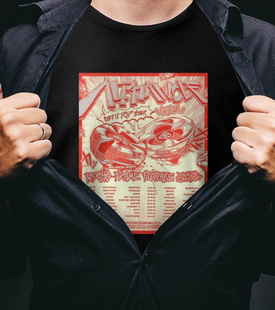 Alpha Wolf Let It Rip Tour Psycho Frame Pink Lake Diamond Construct UK EU 2026 T-Shirt