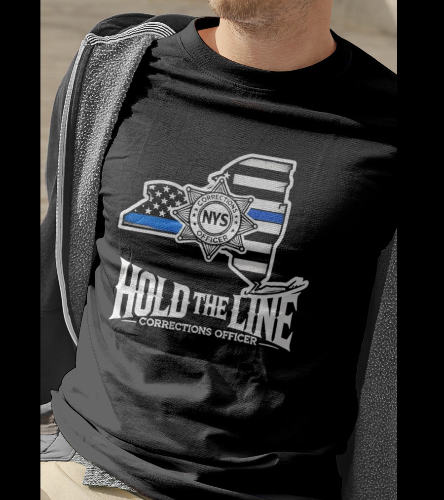 Hold The Line NYS Corrections Officer Blue Line T-Shirt