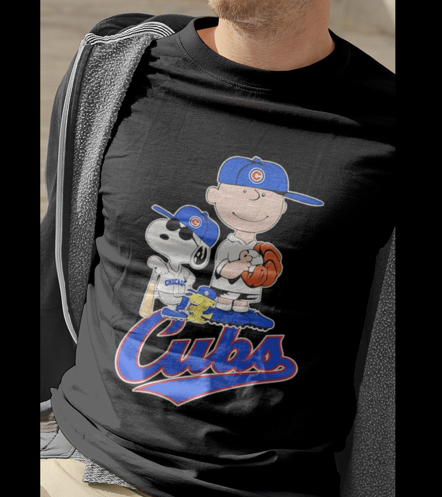 Peanuts Snoopy Woodstock Charlie Brown Chicago Cubs Baseball MLB 2026 T-Shirt
